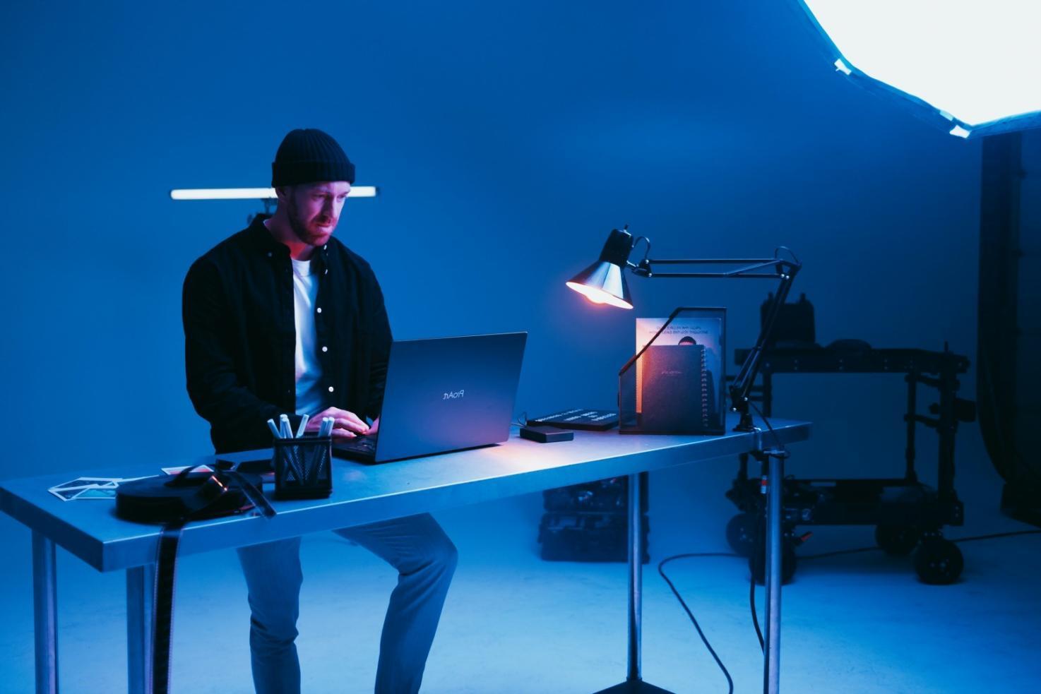 Myridion Labs studio workspace showing 3D level design workstations